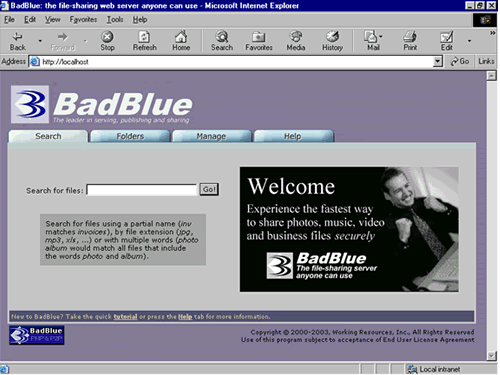 BadBlue Web Page