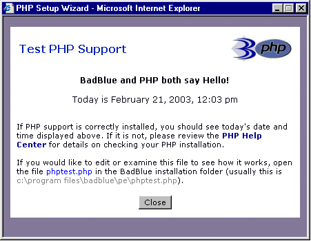 Test PHP Support