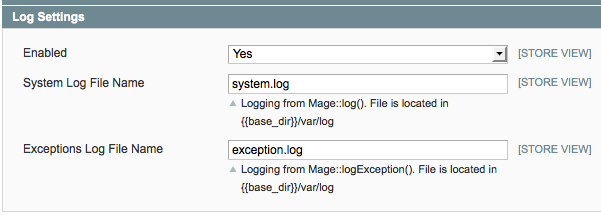 Enabling Magento logging