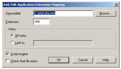 Add/Edit Application Extension Mapping
