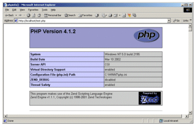 PHP Version 4.1.2